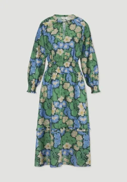 hessnatur Gewebe Kleid Midi LIV LEE aus reiner Bio-Baumwolle von seegrün Sale