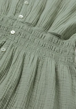 hessnatur Gewebe Kleid mit Taillierung Midi aus reiner Bio-Baumwolle von mattgrün Clearance