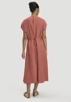 hessnatur Gewebe Kleid mit Wickeloptik Midi aus reinem TENCEL™ Lyocell von pfirsichrot Clearance