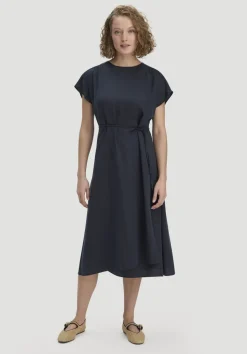 hessnatur Gewebe Kleid mit Wickeloptik Midi aus reinem TENCEL™ Lyocell von marine Clearance