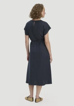hessnatur Gewebe Kleid mit Wickeloptik Midi aus reinem TENCEL™ Lyocell von marine Clearance