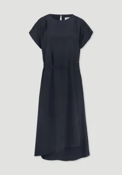 hessnatur Gewebe Kleid mit Wickeloptik Midi aus reinem TENCEL™ Lyocell von marine Clearance