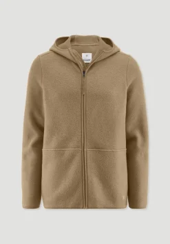 hessnatur Heavy Fleece Jacke Regular aus reiner Bio-Baumwolle von camelbraun Sale