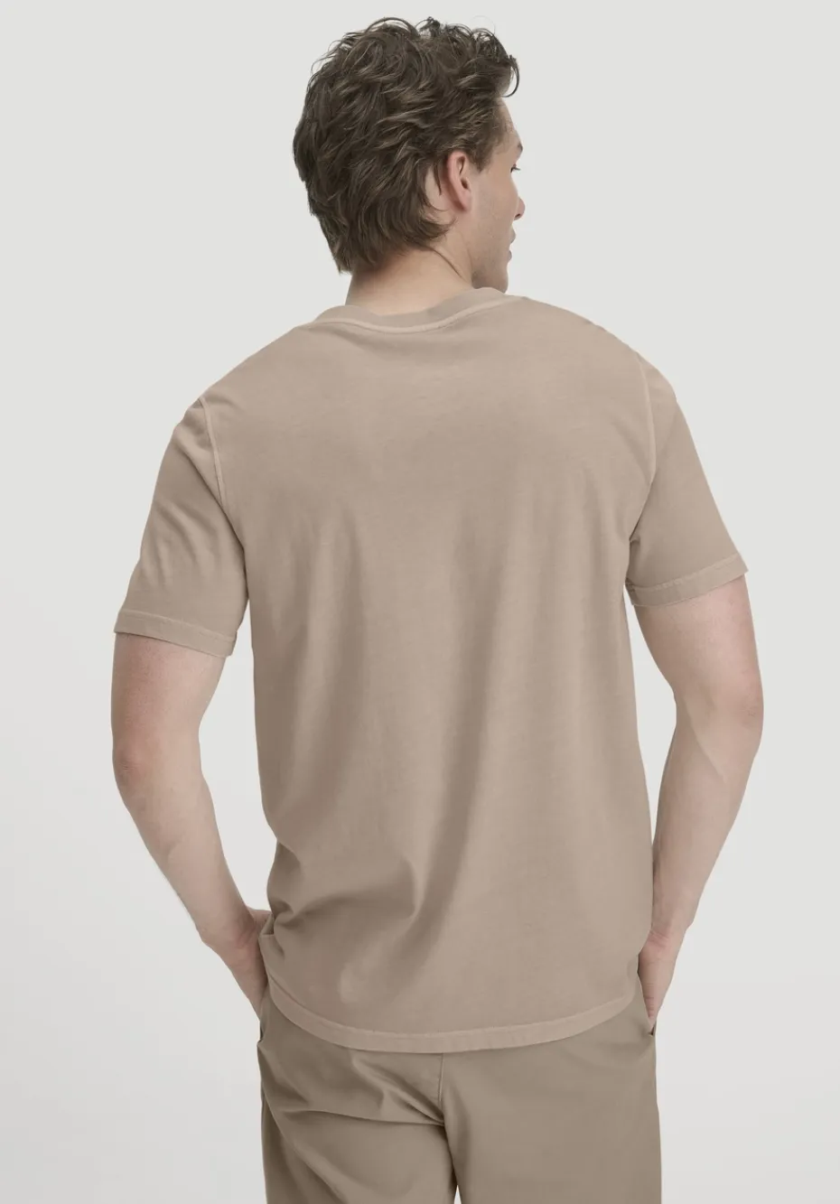 hessnatur Heavy Jersey Henley Shirt Relaxed aus reiner Bio-Baumwolle von taupe Clearance