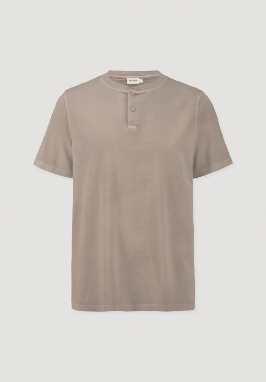hessnatur Heavy Jersey Henley Shirt Relaxed aus reiner Bio-Baumwolle von taupe Clearance