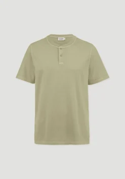 hessnatur Heavy Jersey Henley Shirt Relaxed aus reiner Bio-Baumwolle von pastellmoos Online
