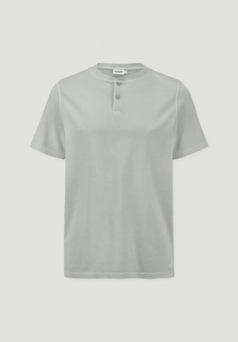hessnatur Heavy Jersey Henley Shirt Relaxed aus reiner Bio-Baumwolle von nebelgrau New