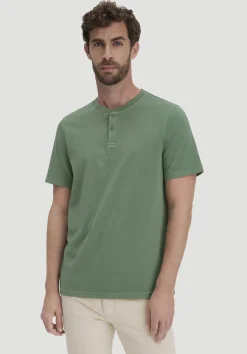 hessnatur Heavy Jersey Henley Shirt Relaxed aus reiner Bio-Baumwolle von efeugrün Outlet