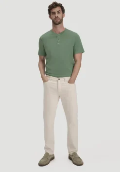 hessnatur Heavy Jersey Henley Shirt Relaxed aus reiner Bio-Baumwolle von efeugrün Outlet