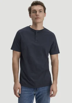 hessnatur Heavy Jersey Henley Shirt Relaxed aus reiner Bio-Baumwolle von marine Outlet