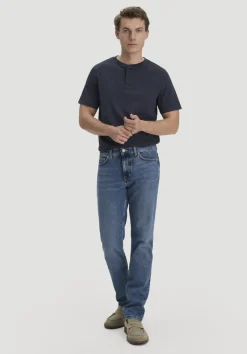 hessnatur Heavy Jersey Henley Shirt Relaxed aus reiner Bio-Baumwolle von marine Outlet