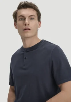 hessnatur Heavy Jersey Henley Shirt Relaxed aus reiner Bio-Baumwolle von marine Outlet