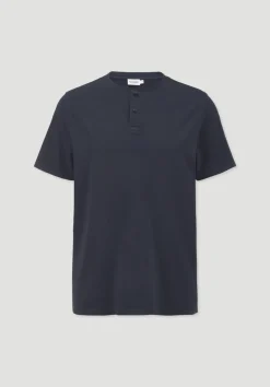 hessnatur Heavy Jersey Henley Shirt Relaxed aus reiner Bio-Baumwolle von marine Outlet