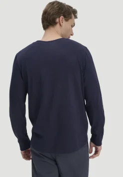 hessnatur Heavy Jersey Longsleeve Relaxed aus reiner Bio-Baumwolle von marine Hot