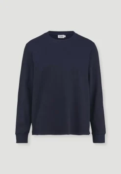 hessnatur Heavy Jersey Longsleeve Relaxed aus reiner Bio-Baumwolle von marine Hot