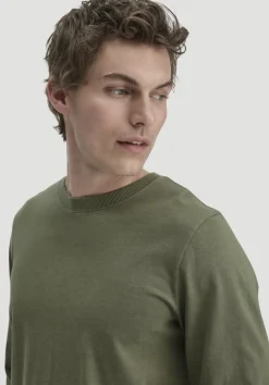 hessnatur Heavy Jersey Longsleeve Relaxed aus reiner Bio-Baumwolle von oliv Outlet