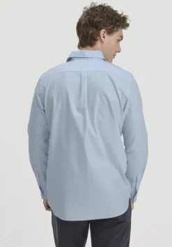 hessnatur Hemd mit Punkten Regular aus reiner Bio-Baumwolle von lichtblau Hot