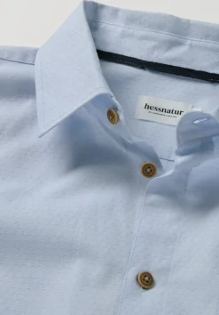 hessnatur Hemd mit Punkten Regular aus reiner Bio-Baumwolle von lichtblau Hot