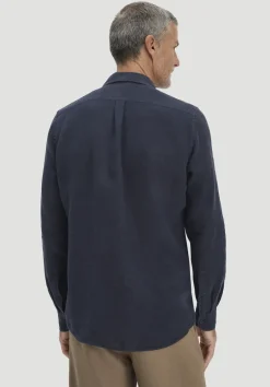 hessnatur Hemd Regular aus reinem Leinen von marine Outlet