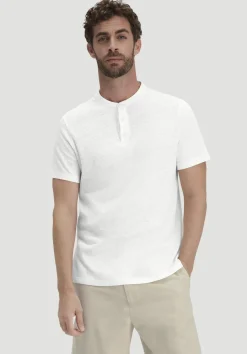 hessnatur Henley T-Shirt Regular aus Leinen und Bio-Baumwolle von naturweiss Sale