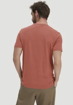 hessnatur Henley T-Shirt Regular aus Leinen und Bio-Baumwolle von terrakotta Discount
