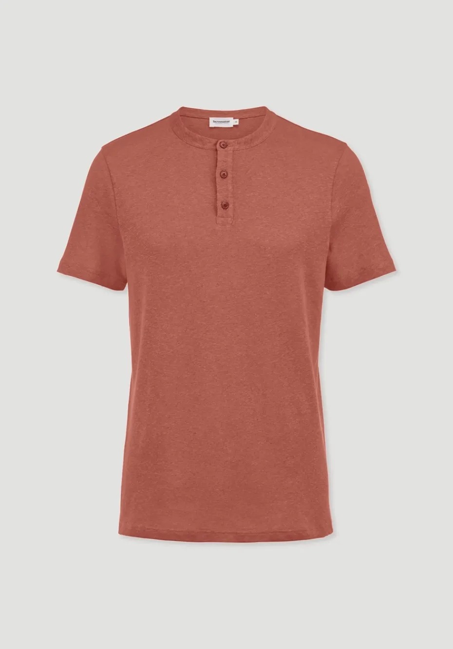 hessnatur Henley T-Shirt Regular aus Leinen und Bio-Baumwolle von terrakotta Discount