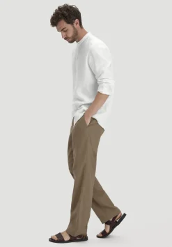 hessnatur Hose ENEA Regular aus Bio-Baumwolle mit Leinen von camel Sale