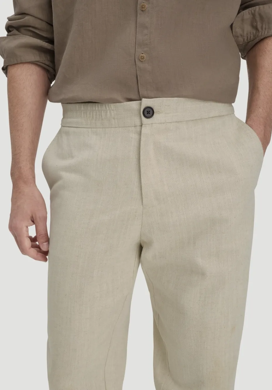 hessnatur Hose ENEA Regular aus Bio-Baumwolle mit Leinen von natur Sale
