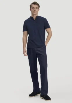 hessnatur Hose ENEA Regular aus Bio-Baumwolle mit Leinen von marine Sale