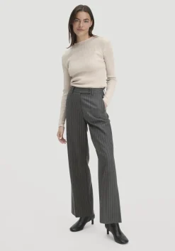 hessnatur Hose Nadelstreifen Relaxed aus reiner Bio-Schurwolle von anthrazit Discount