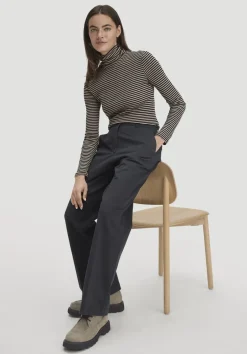 hessnatur Hose Straight Leg Relaxed aus Bio-Baumwolle von schwarz Discount