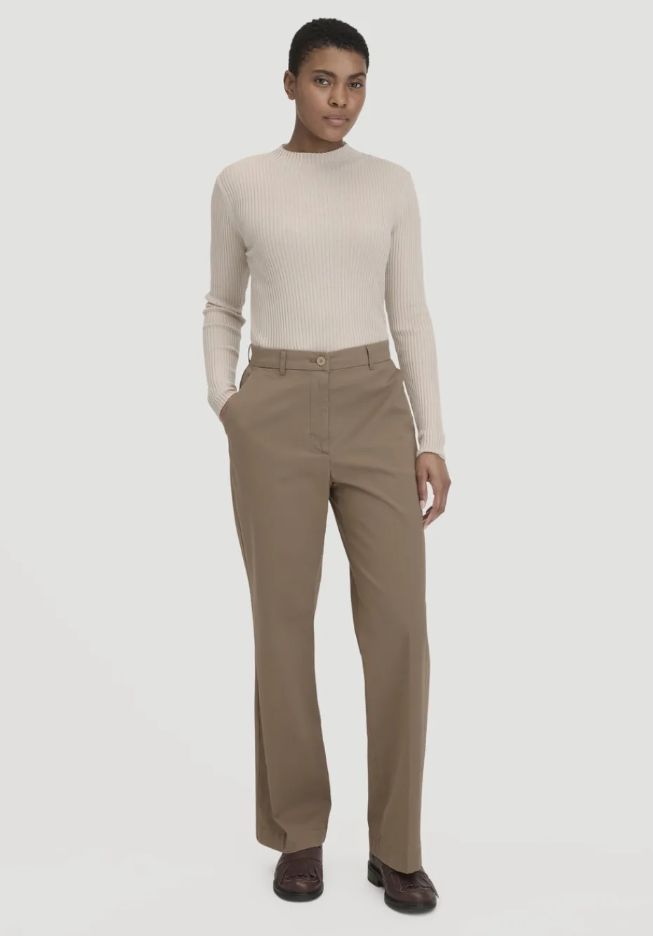 hessnatur Hose Straight Leg Relaxed aus Bio-Baumwolle von camel Sale
