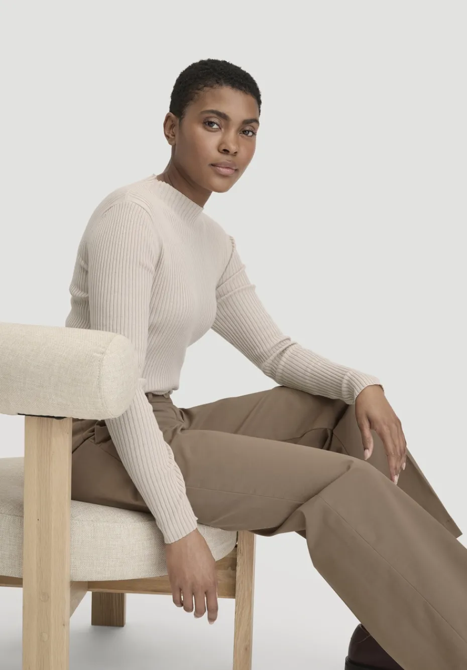 hessnatur Hose Straight Leg Relaxed aus Bio-Baumwolle von camel Sale