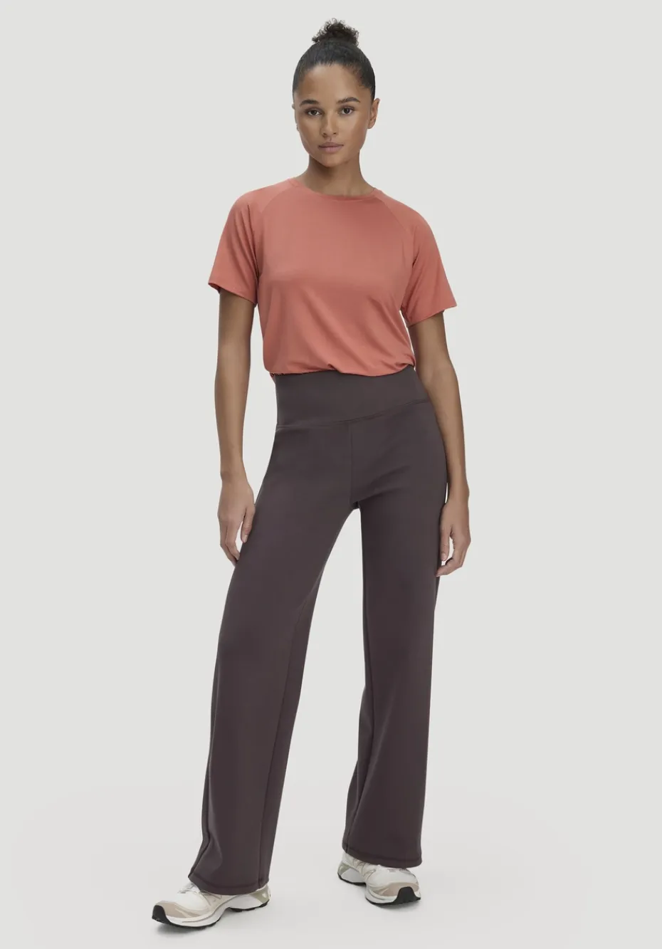 hessnatur Hose Wide Leg ACTIVE COMFORT aus Bio-Baumwolle von mauvebraun