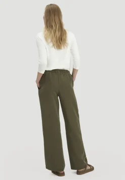 hessnatur Hose Wide Leg aus TENCEL™ Lyocell mit Leinen von goldoliv Hot