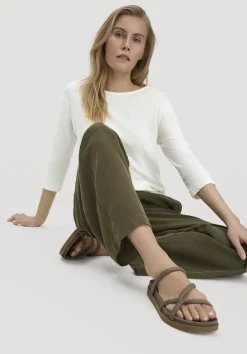 hessnatur Hose Wide Leg aus TENCEL™ Lyocell mit Leinen von goldoliv Hot