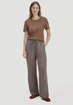 hessnatur Hose Wide Leg aus TENCEL™ Lyocell mit Leinen von mocca Discount
