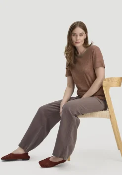 hessnatur Hose Wide Leg aus TENCEL™ Lyocell mit Leinen von mocca Discount