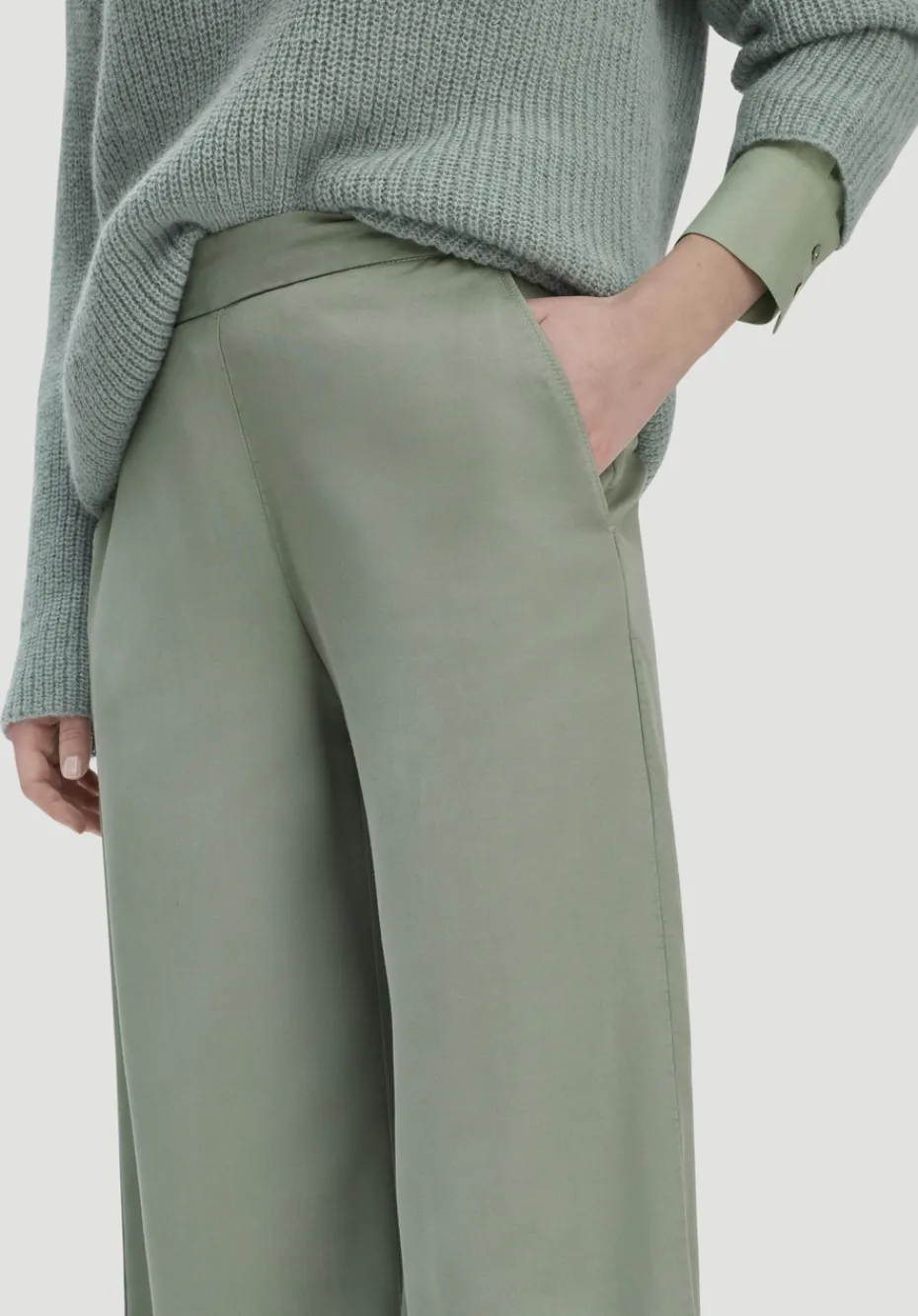 hessnatur Hose Wide Leg aus TENCEL™ Lyocell von mattgrün Best