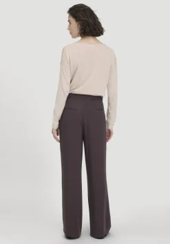 hessnatur Hose Wide Leg Relaxed aus reiner LENZING™ ECOVERO™ Viskose von schwarzbeere Hot