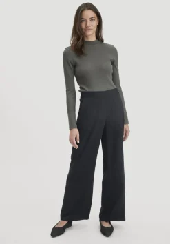 hessnatur Hose Wide Leg Relaxed aus reiner LENZING™ ECOVERO™ Viskose von schwarz Hot