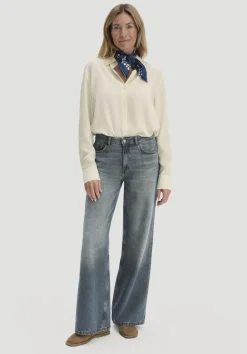 hessnatur Jeans ALVA Wide Leg aus reinem Bio-Denim von greenish blue