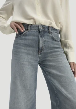 hessnatur Jeans ALVA Wide Leg aus reinem Bio-Denim von greenish blue