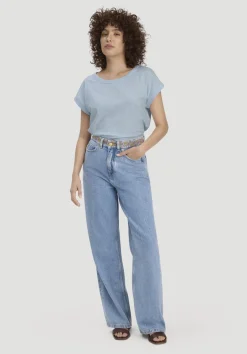 hessnatur Jeans ALVA Wide Leg Embroidery aus Bio-Baumwolle mit TENCEL™ Lyocell von light blue Clearance