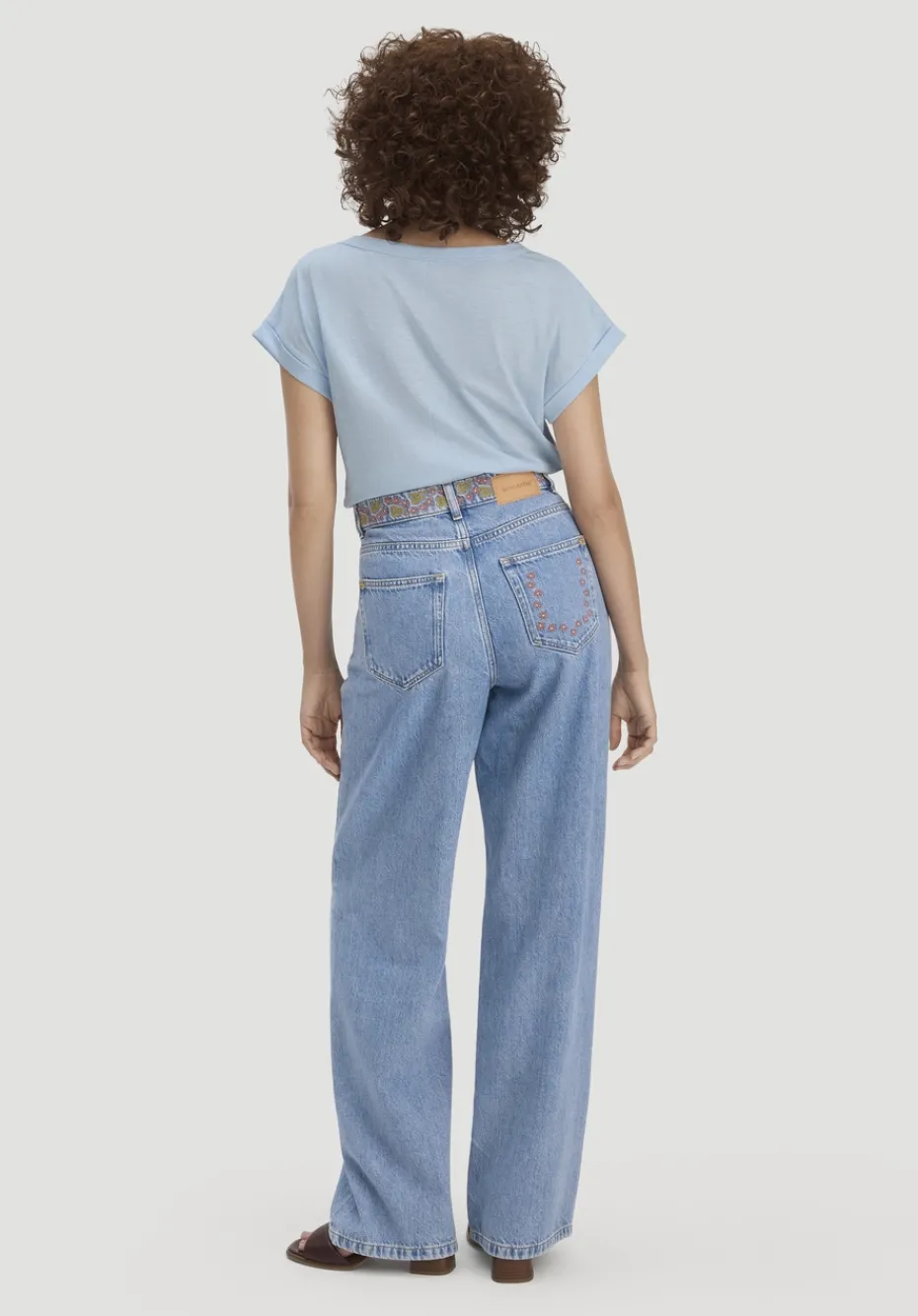hessnatur Jeans ALVA Wide Leg Embroidery aus Bio-Baumwolle mit TENCEL™ Lyocell von light blue Clearance