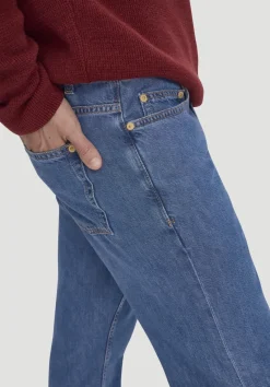 hessnatur Jeans BEN Regular Straight aus Bio-Denim mit TENCEL™ Lyocell und Leinen von medium blue