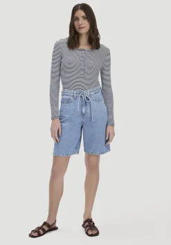 hessnatur Jeans Bermuda aus Bio-Baumwolle mit TENCEL™ Lyocell von light blue New