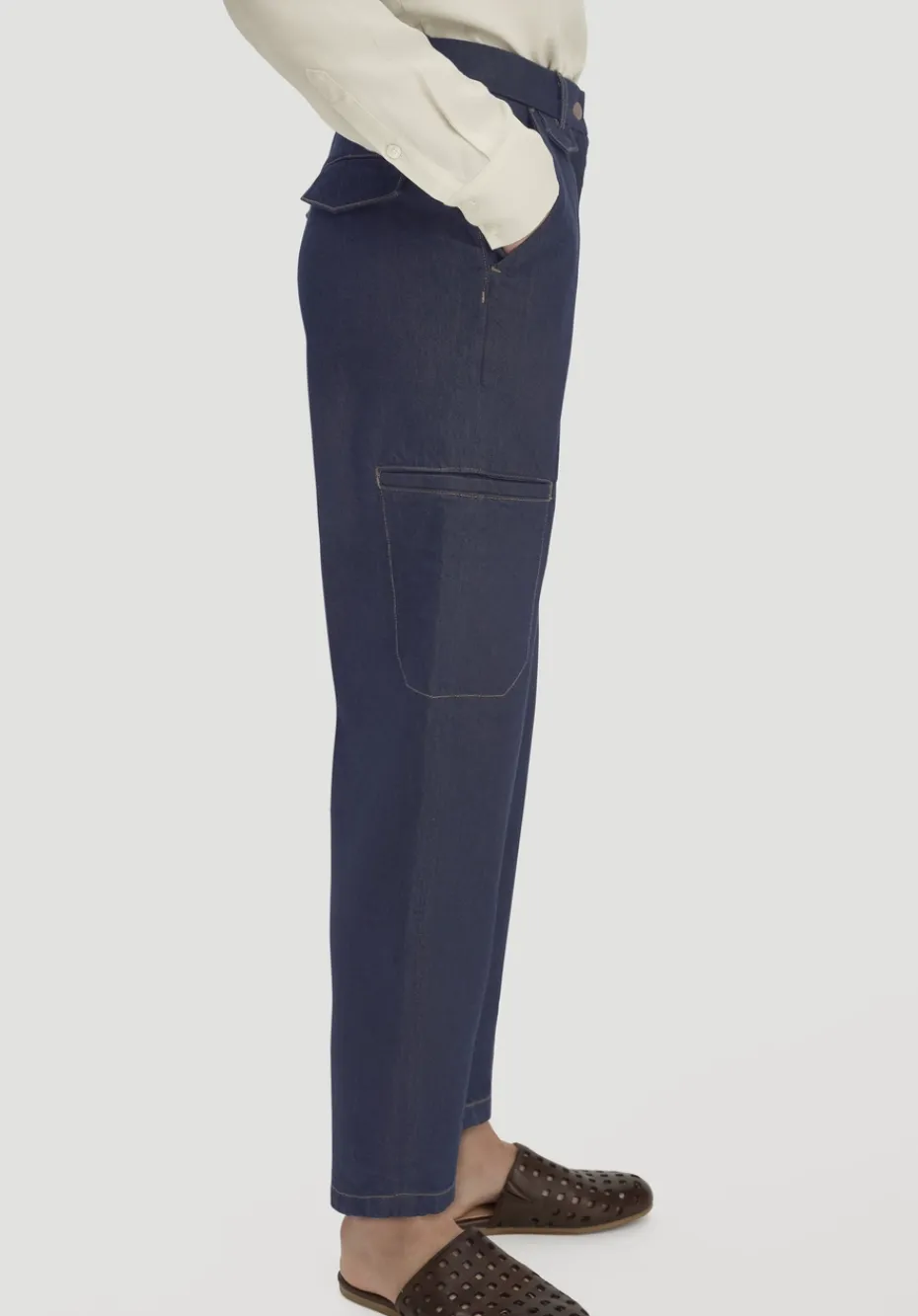 hessnatur Jeans Cargo Barrel Leg aus reinem Bio-Denim von pure blue Clearance