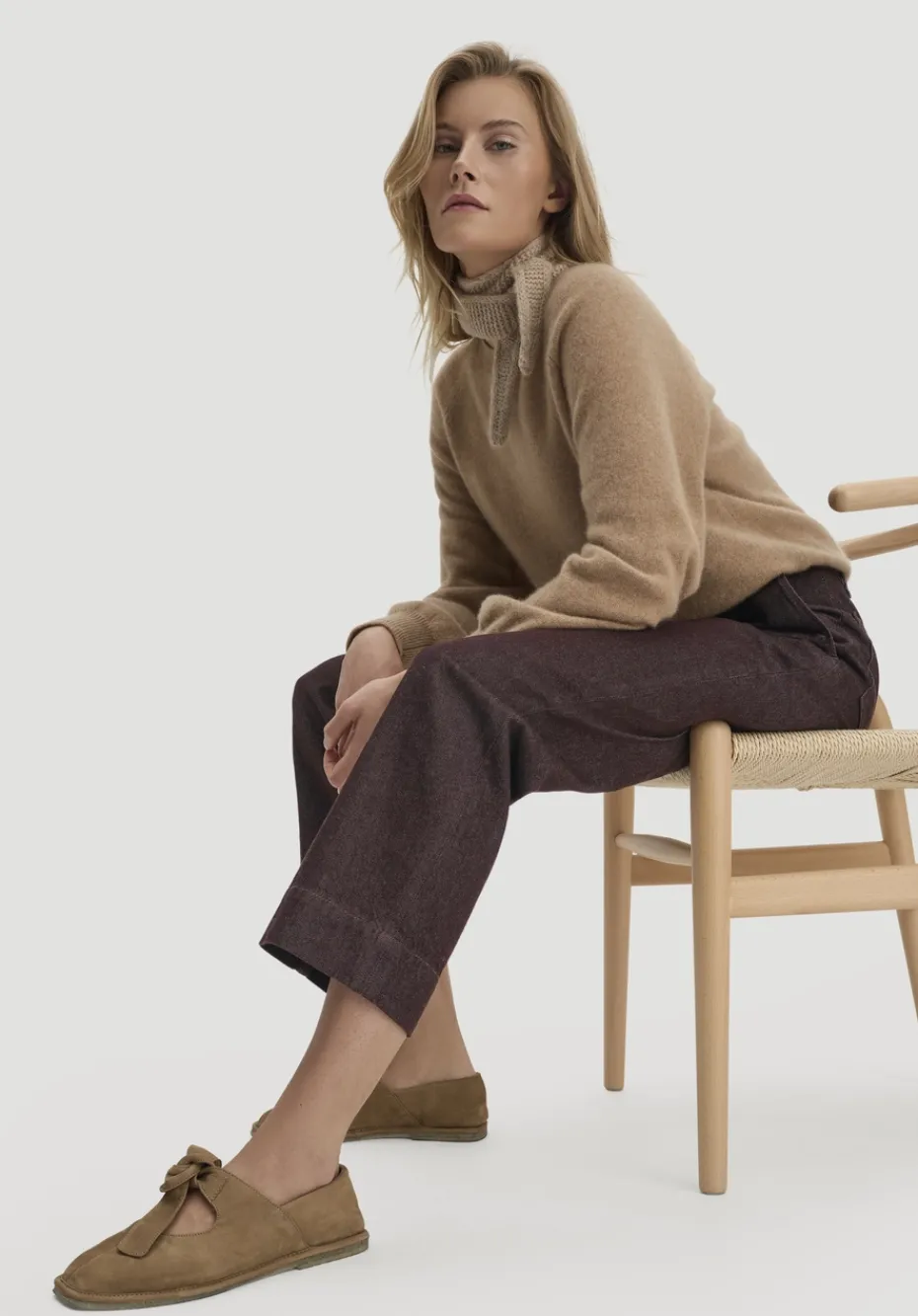 hessnatur Jeans ELENY Culotte straight Leg aus reinem Bio-Denim von brown Clearance