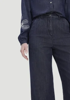 hessnatur Jeans ENNELIE Culotte Wide Leg aus Bio-Denim mit Kapok von medium blue Discount